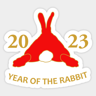 Year of the Rabbit, cute bunny butt Sticker